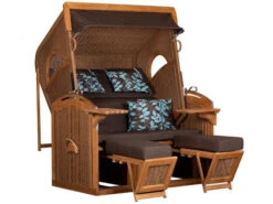 Bullaugen Strandkorb PURE® Madura XXL Teak Hyacinth Dessin 469