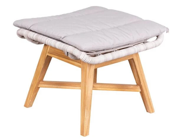 Luna Fußhocker Teak Geflecht Light Grey 3 Luna Fußhocker Teak Geflecht Light Grey