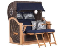 Teak Strandkorb PURE® Albatros XL Stone Grey Dessin 198