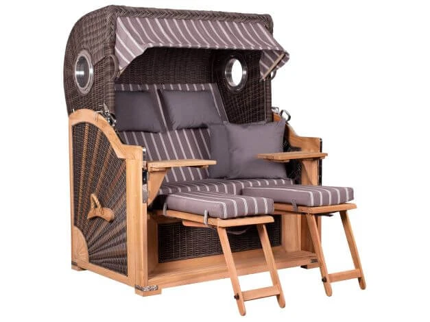 Teak Strandkorb PURE® Albatros XL Stone Grey Dessin 235 3 Teak Strandkorb PURE® Albatros XL Stone Grey Dessin 235