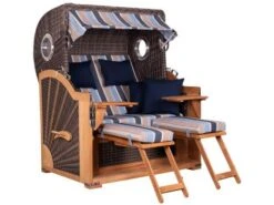 Teak Strandkorb PURE® Albatros XL Stone Grey Dessin 237