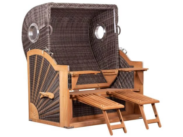 Teak Strandkorb PURE® Albatros XL Stone Grey Dessin 235 4 Teak Strandkorb PURE® Albatros XL Stone Grey Dessin 235 – Bild 2