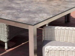 Gartentisch Willington 240x100cm Edelstahl HPL -Gartenmöbel Verkäufe devries willington gartentisch 240x100cm edelstahl hpl moon rock ambientebild 2 627x627