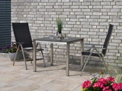 Gartenstuhl Edelstahl Klapp Hochlehner Palladium Silvergrey -Gartenmöbel Verkäufe devries willington gartentisch quadratisch edelstahl hpl 90x90cm ambientebild 1 627x627