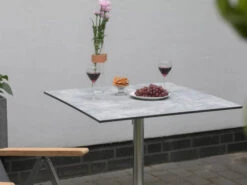 Gartentisch Klapptisch Willington 80x80cm Aluminium HPL -Gartenmöbel Verkäufe devries willington klapptisch eckig quadratisch 80x80cm aluminium hpl plumbum ambientebild 627x627