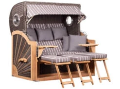 Teak Strandkorb PURE® Albatros XXL Stone Grey Dessin 235