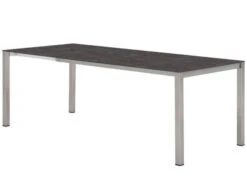 Edelstahl Dekton Ausziehtisch Livigno 160/220x100cm