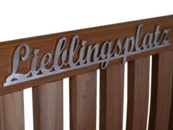 Edelstahl Gartenbank Beschriftung Lieblingsplatz