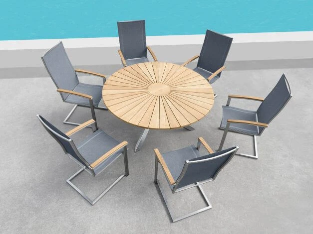 Edelstahl Freischwinger Rhodium Teak Dark-smoke 7 Edelstahl Freischwinger Rhodium Teak Dark-smoke – Bild 5