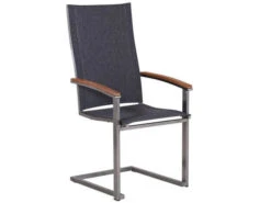 Edelstahl Freischwinger Rhodium Teak Dark-smoke