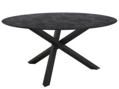 HPL Gartentisch Laveno Ø150cm Kreuzfuß Edelstahl Anthrazit