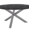HPL Gartentisch Laveno Ø150cm Kreuzfuß Edelstahl Graphit