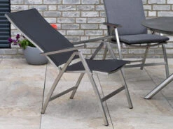 Gartenstuhl Edelstahl Klapp Hochlehner Palladium Silvergrey -Gartenmöbel Verkäufe edelstahl klappsessel palladium ambietnebild verstellsessel 627x627