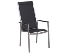 Edelstahl Stapelsessel Palladium Highback Silvergrey