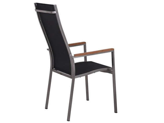 Edelstahl Stapelsessel Palladium Teak Highback Silvergrey 5 Edelstahl Stapelsessel Palladium Teak Highback Silvergrey – Bild 3