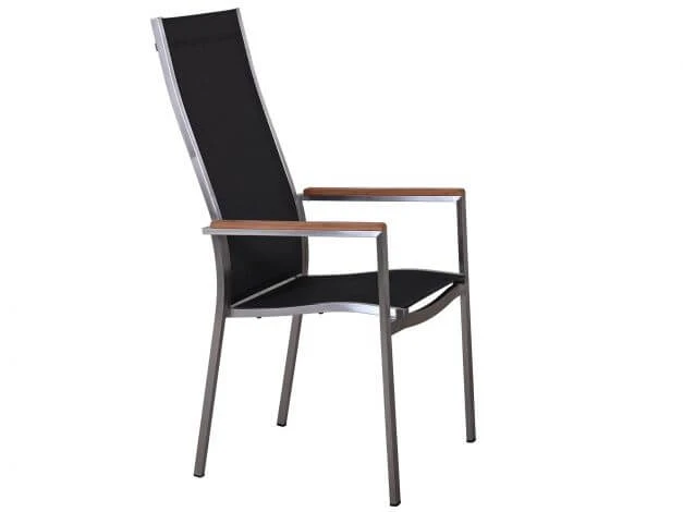 Edelstahl Stapelsessel Palladium Teak Highback Silvergrey 4 Edelstahl Stapelsessel Palladium Teak Highback Silvergrey – Bild 2