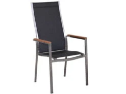 Edelstahl Stapelsessel Palladium Teak Highback Silvergrey