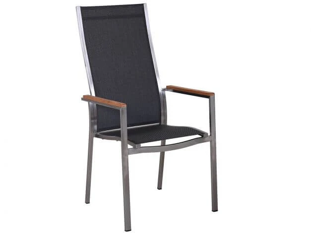Edelstahl Stapelsessel Palladium Teak Highback Silvergrey 3 Edelstahl Stapelsessel Palladium Teak Highback Silvergrey