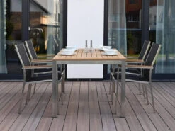 Edelstahl Teakholz Gartentisch Serie Livigno 8 Edelstahl Teakholz Gartentisch Serie Livigno -Gartenmöbel Verkäufe edelstahl stapelsessel palladium teak livigno gartentisch 627x627