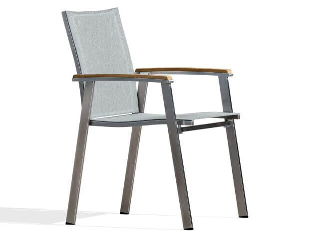 Edelstahl Stapelsessel Rhodium Teak Light-smoke 3 Edelstahl Stapelsessel Rhodium Teak Light-smoke