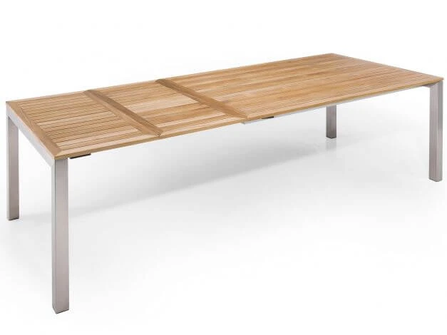 Doppel-Ausziehtisch Sydney Edelstahl Teak 160-210-260x100cm 6 Doppel-Ausziehtisch Sydney Edelstahl Teak 160-210-260x100cm – Bild 4
