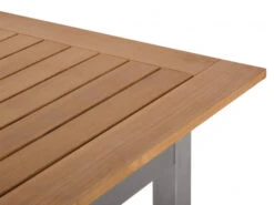 Edelstahl Teak Ausziehtisch Valis 240/310x100cm -Gartenmöbel Verkäufe edelstahl teak gartentisch ausziehbar emerald detailbild tischplatte 627x627
