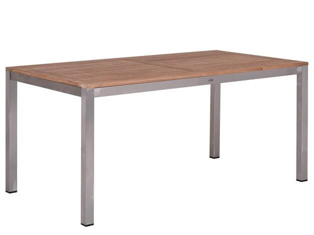 Edelstahl Teakholz Gartentisch Serie Livigno 3 Edelstahl Teakholz Gartentisch Serie Livigno