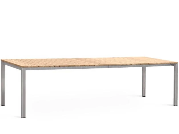 Edelstahl Teakholz Ausziehtisch Livigno 160/220/280x100cm 3 Edelstahl Teakholz Ausziehtisch Livigno 160/220/280x100cm