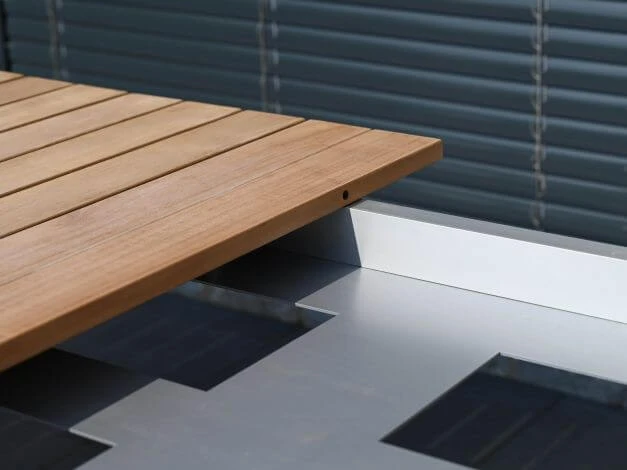 Edelstahl Teakholz Ausziehtisch Livigno 160/220/280x100cm 6 Edelstahl Teakholz Ausziehtisch Livigno 160/220/280x100cm – Bild 4