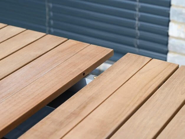 Edelstahl Teakholz Ausziehtisch Livigno 160/220/280x100cm 7 Edelstahl Teakholz Ausziehtisch Livigno 160/220/280x100cm – Bild 5