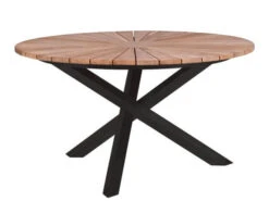 Gartentisch Rhodium Teak Edelstahl Anthrazit Ø134cm