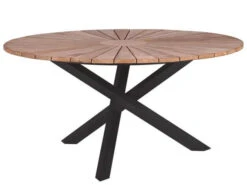 Gartentisch Rhodium Teak Edelstahl Anthrazit Ø150cm