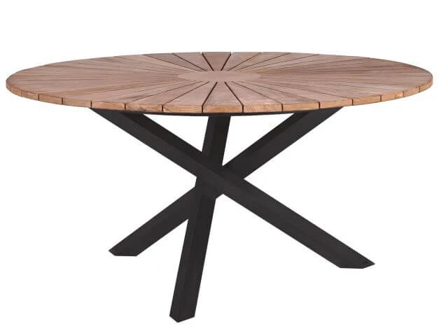 Gartentisch Rhodium Teak Edelstahl Anthrazit Ø150cm 3 Gartentisch Rhodium Teak Edelstahl Anthrazit Ø150cm