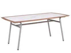 Edelstahl Teak Keramik Diningtisch Elara 180x100cm