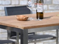 Gartentisch Edelstahl Stehtisch Barolo Teakholz 138x80cm -Gartenmöbel Verkäufe edelstahl teakholz stehtisch bartisch barolo detailbild 627x627