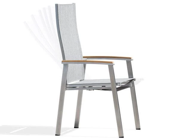 Edelstahl Verstellsessel Rhodium Teak Light-smoke 3 Edelstahl Verstellsessel Rhodium Teak Light-smoke