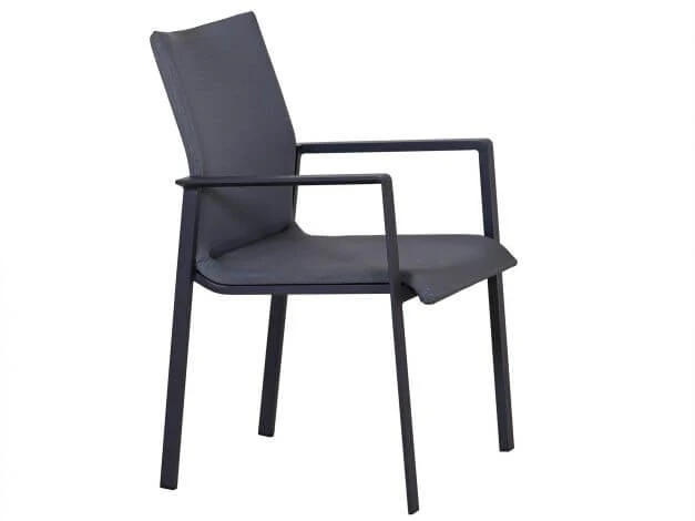 Aluminium Doppel-Textil Stapelsessel Marla Anthrazit|grau 4 Aluminium Doppel-Textil Stapelsessel Marla Anthrazit|grau – Bild 2