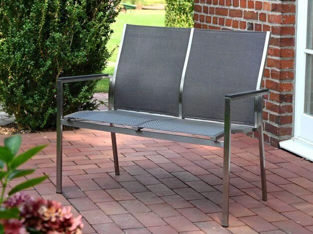 Edelstahl 2-Sitzer Bank Palladium Silvergrey 8 Edelstahl 2-Sitzer Bank Palladium Silvergrey – Bild 6