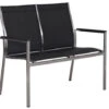 Edelstahl 2-Sitzer Bank Palladium Silvergrey