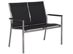 Edelstahl 2-Sitzer Bank Palladium Silvergrey