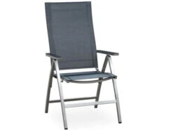 Gartenstuhl Edelstahl Klapp Hochlehner Palladium Silvergrey