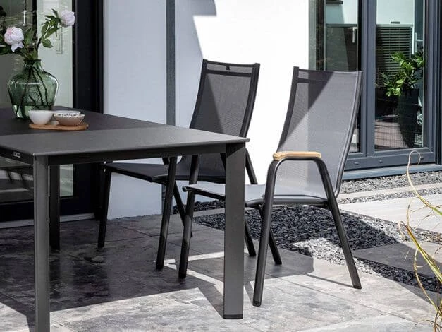 Kettler Gartenstuhl Stapelsessel Cirrus Teak Anthrazit|anthrazit-grau 6 Kettler Gartenstuhl Stapelsessel Cirrus Teak Anthrazit|anthrazit-grau – Bild 4