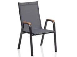 Kettler Gartenstuhl Stapelsessel Cirrus Teak Anthrazit|anthrazit-grau
