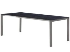 HPL Ausziehtisch Melago Edelstahl Graphit 160/220/280x100cm -Gartenmöbel Verkäufe gartentisch ausziehbar edelstahl graphit ausgezogen hpl nero 2 627x627 1