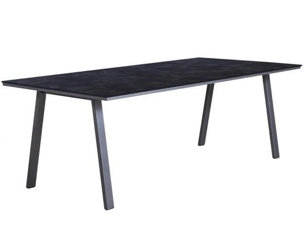 Gartentisch Locarno HPL Edelstahl Graphit 220x100cm 3 Gartentisch Locarno HPL Edelstahl Graphit 220x100cm