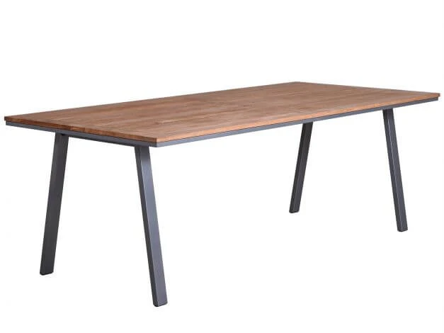 Gartentisch Locarno Teakholz Edelstahl Graphit 220x100cm 3 Gartentisch Locarno Teakholz Edelstahl Graphit 220x100cm