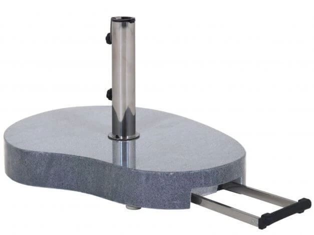 Sonnenschirmständer Granit 60kg Dunkelgrau Teleskopgriff & Rollen 3 Sonnenschirmständer Granit 60kg Dunkelgrau Teleskopgriff & Rollen