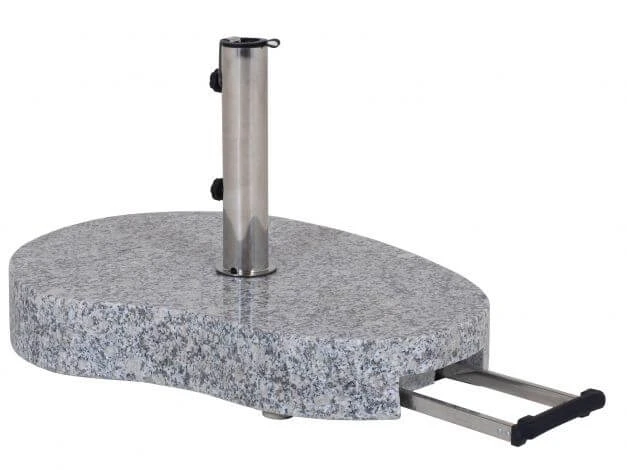 Sonnenschirmständer Granit 60kg Grau Teleskopgriff & Rollen 3 Sonnenschirmständer Granit 60kg Grau Teleskopgriff & Rollen