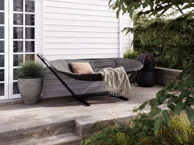 Outdoor Hängematte Mit Gestell Cobana Grey 4 Outdoor Hängematte Mit Gestell Cobana Grey – Bild 2