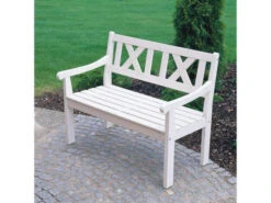 Läckö Gartenbank Weiß 2-Sitzer 107cm -Gartenmöbel Verkäufe hillerstorp laeckoe gartenbank weiss zweisitzer 1502777 ambientebild 627x627